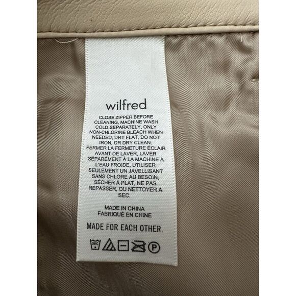 Aritzia Wilfred Pants Women's  Size 4 Leather Straight Leg‎ High Waist Soft Tan - Picture 5 of 5